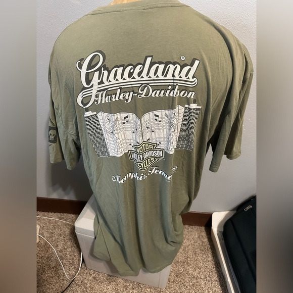 Harley-Davidson XXL Graceland Memphis, TN Men's Green T-Shirt - Picture 3 of 5